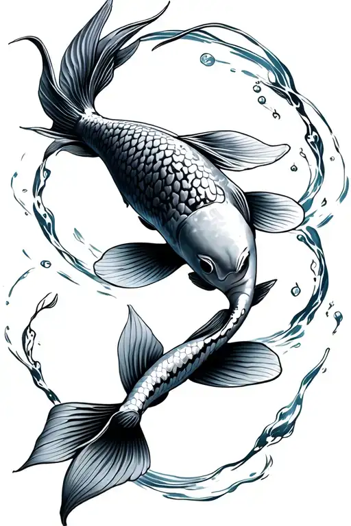 Koi Pond Fish Swimming