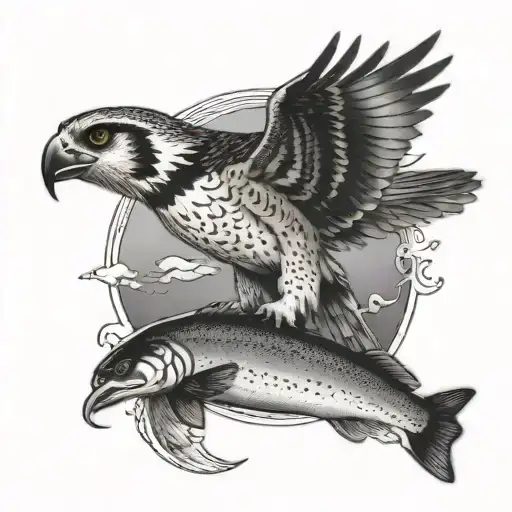 Osprey Catching A Rainbow Trout In The Canadian Wilderness