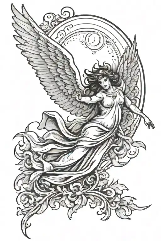 Falling Angel With Sun