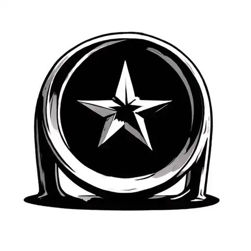 A Simplistic Symbol Of A Star In The Style Of Elden Ring Art