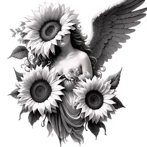 Sunflowers And An Angel