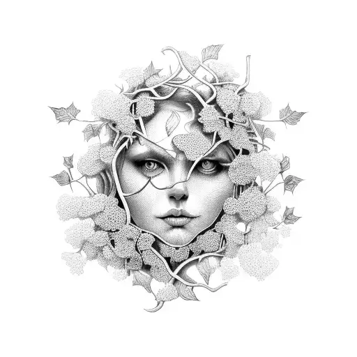 Ivy Vine With Geometric Designs