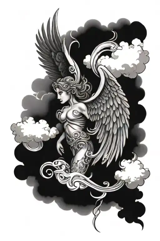 Angel Wings In The Clouds Surrounding