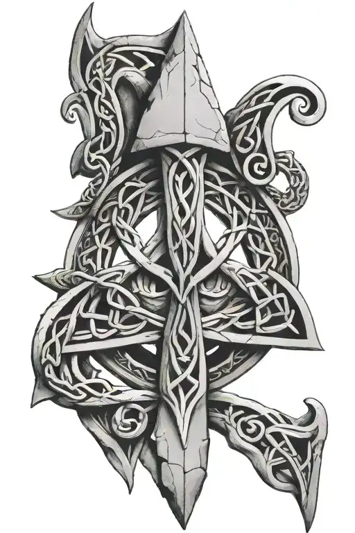 Celtic Knotwork Featuring A Standing Stone
