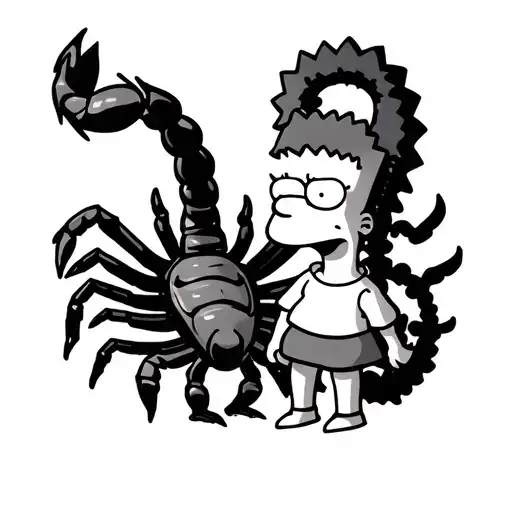 Bart And Lisa Simpson With Scorpion