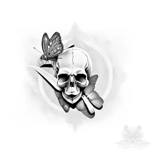 Butterfly With Skull In The Middle