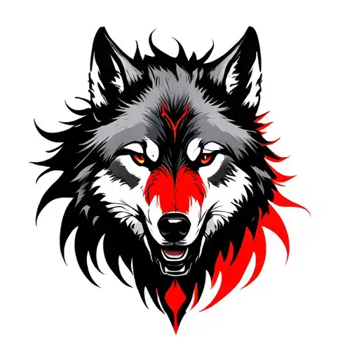 Scorpio And Wolf Head Black Red