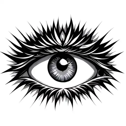 Dark Neo Tribal Eye With Lines Around It