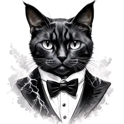 Tuxedo Cat And Thunderstorm