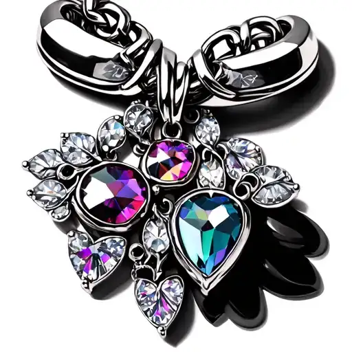 Charm Bracelet With Coloured Crystals