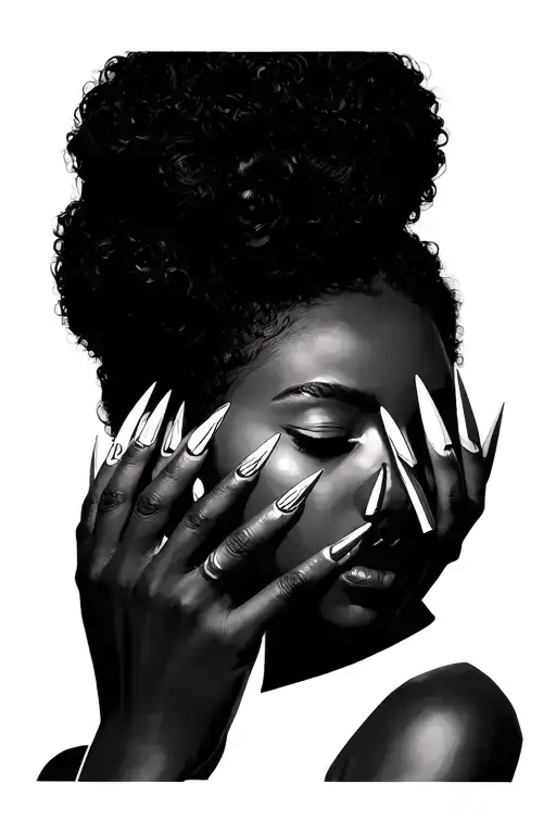Hear No Evil See No Evil Speak No Evil 3 Black Women Afrocentric Long Pointy Nails