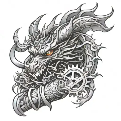 Piston Dragon Wrapping Tattoo
