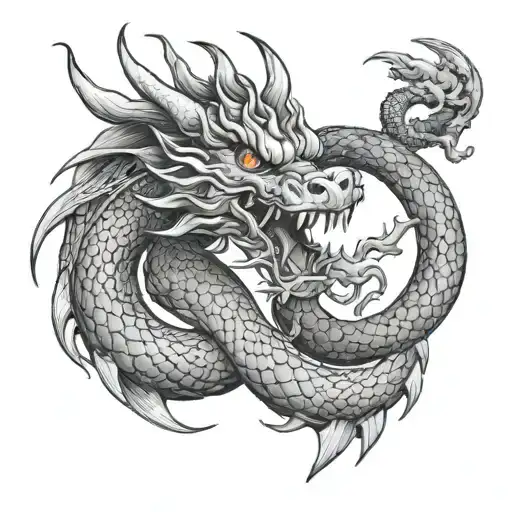 Cylinder Dragon Wrapping Tattoo