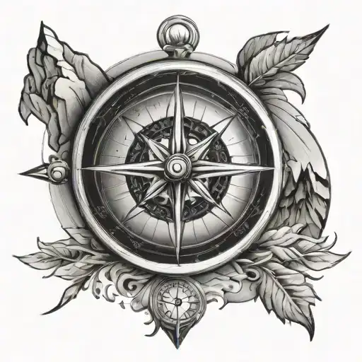 Compass And Mountains