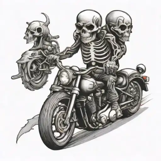 Skeleton Riding Motorcycle Riding