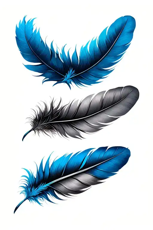 Feather With Blue Tips