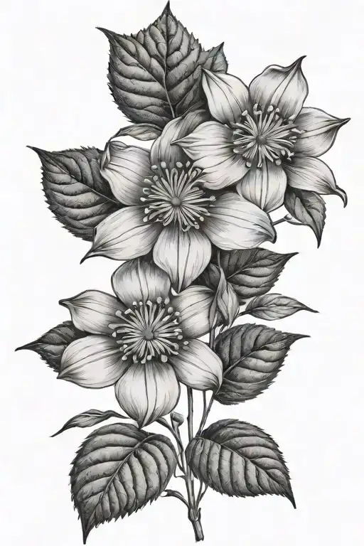 Clematis Flower Large Black Leaves