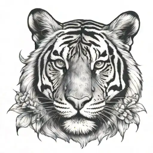 A Motherly Looking Tiger With A Dove Sat With Her