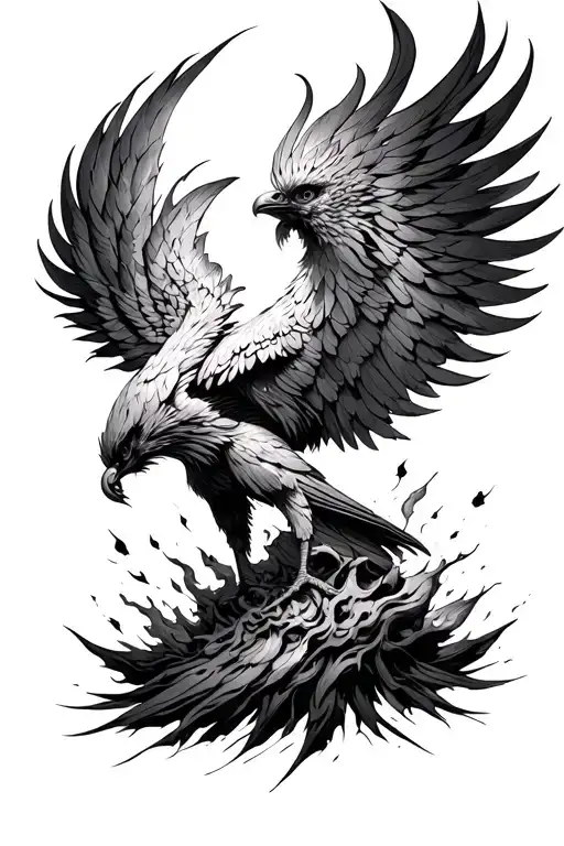 Phoenix Rising From Ashes Symbolizing Overcoming