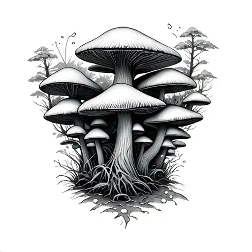 Psychedelic Mushroom Forest