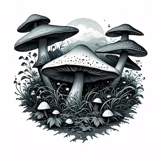 Psychedelic Mushroom Forest