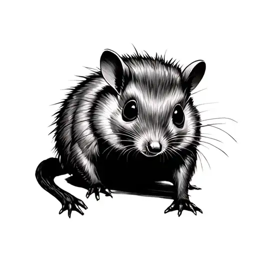 Opposum With A Pumpkin