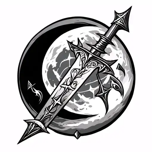 Dagger Runes And Moon
