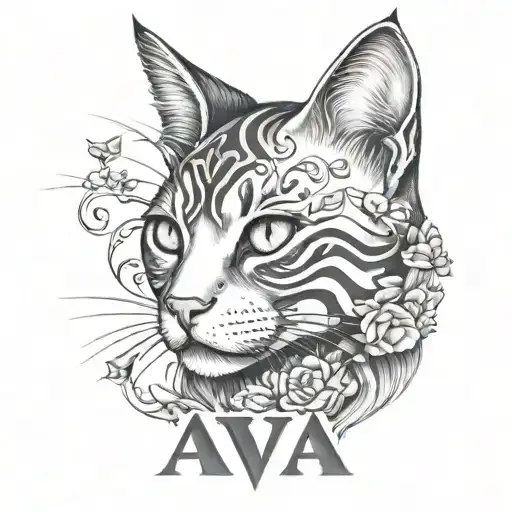 Cat With The Inscription Ava 152