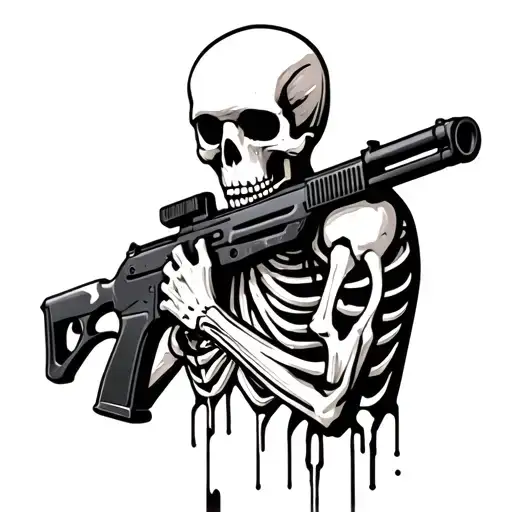 Skeleton With Ak 74 Assault Rifle