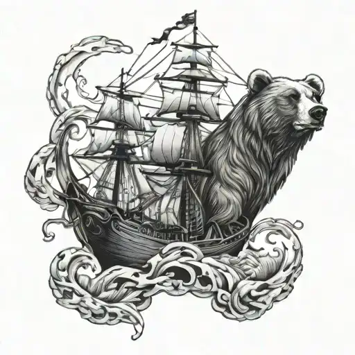 Ship And Bear And Water