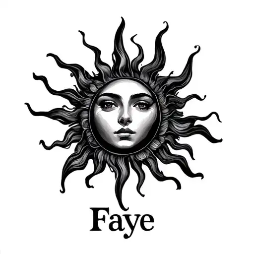 Fine Line Sun With The Name Faye