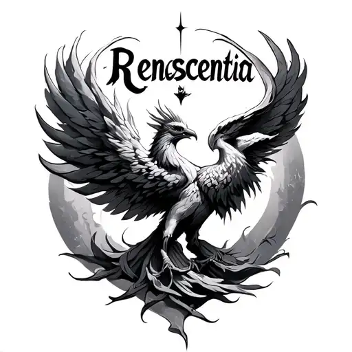 Phoenix With Renascentia Written Above It