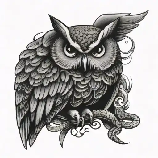 Owl And Snake