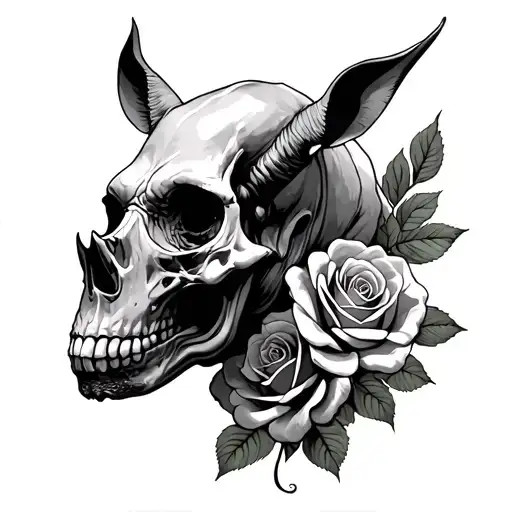 Skull Roses Rhino