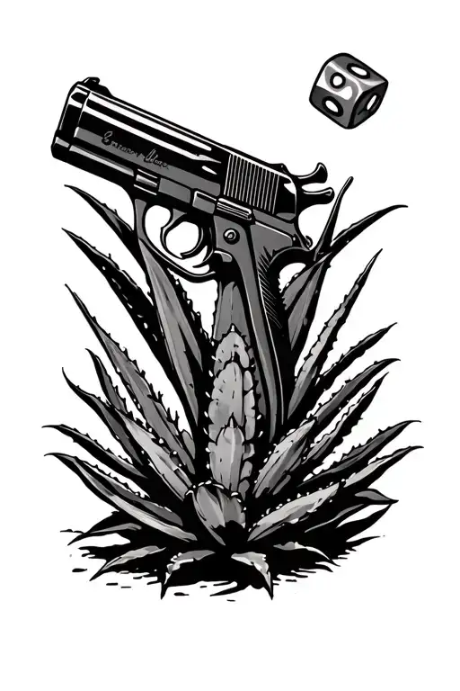 Agave Plant Gun Dice Smile Now Cry Later Triangle Turtle Arm Sleeve