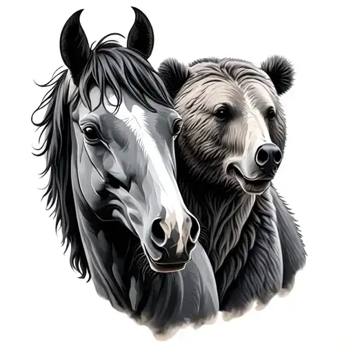 Horse And Bear