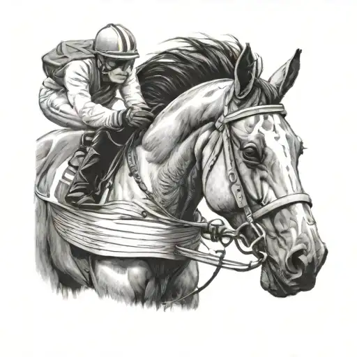 Race Horse With Blinders