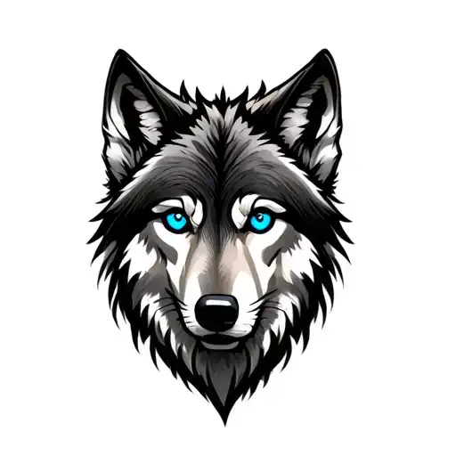 Wolf With Blue Eyes