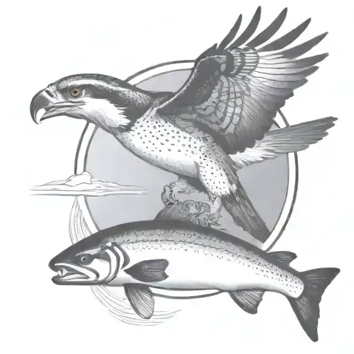 Osprey Catching A Rainbow Trout In The Canadian Wilderness