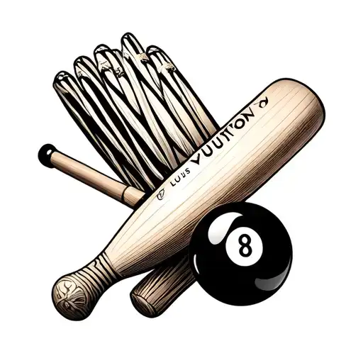 Louis Vuitton Cricket Bat With 8Ball
