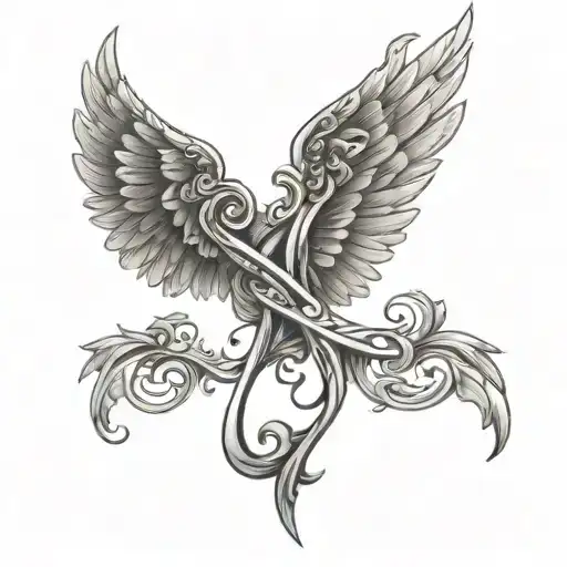 Incorporate Angel Wings Into A Numerical Design Representing 777