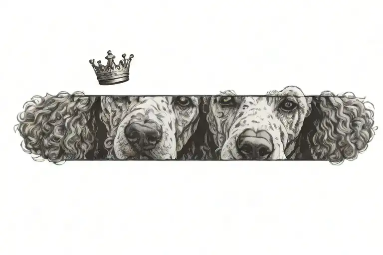 Standard Poodle Adorned With A Crown