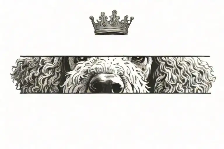 Standard Poodle Adorned With A Crown
