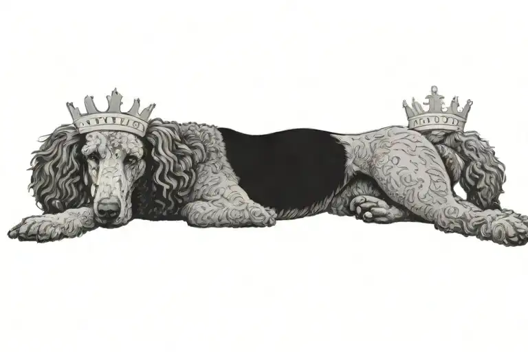 Standard Poodle Adorned With A Crown