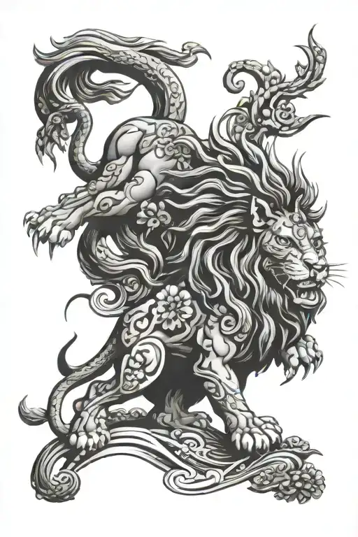 Lion Et Louup Cover With Japanese Theme