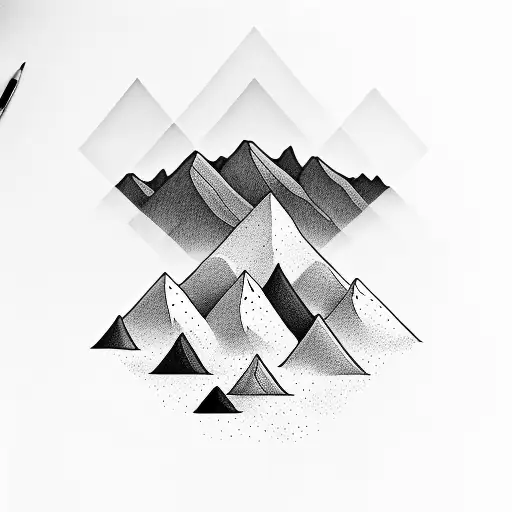 A Minimalist Design Featuring A Mountain Peak Made Up Of The Number 12