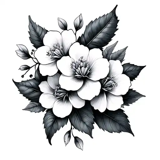 Gemini Sign With Honeysuckle Flowers