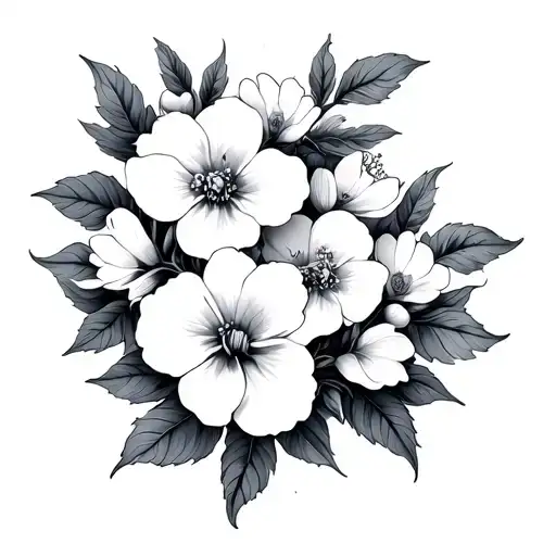 Gemini Sign With Honeysuckle Flowers