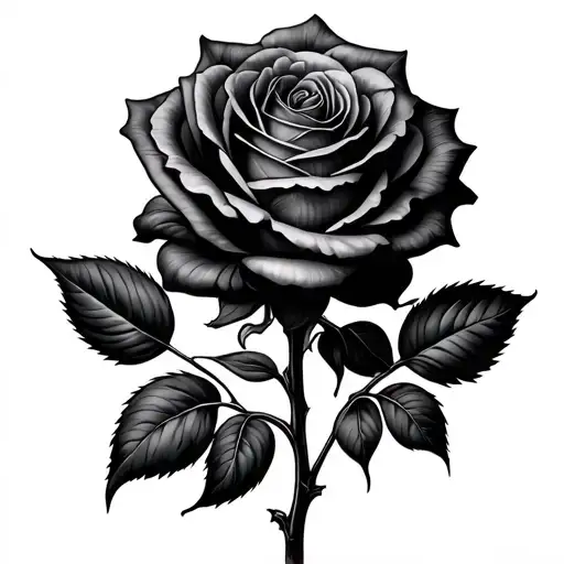 Black Rose With A Stem That Is Twisted
