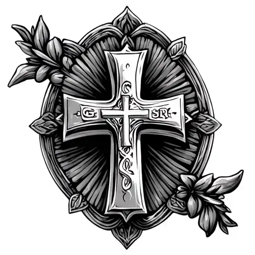 Christian Cross On Finger With Gsr Initials